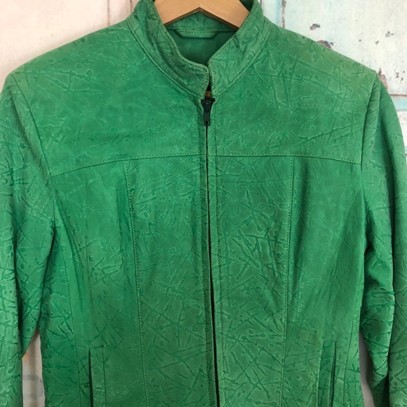 Vintage Fog City Green Suede Moto Jacket Women’s 8 - Picture 4 of 8